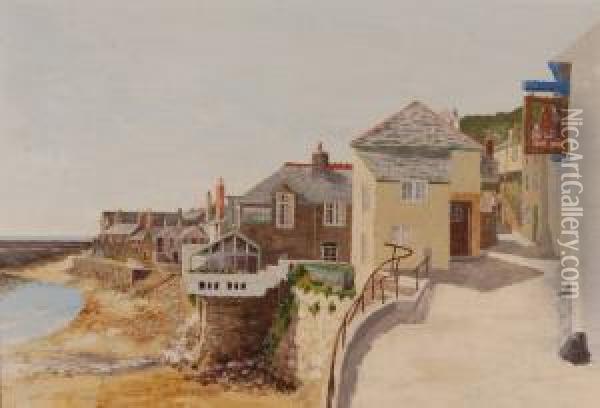 Mousehole Harbour Oil Painting - Charles James Richardson