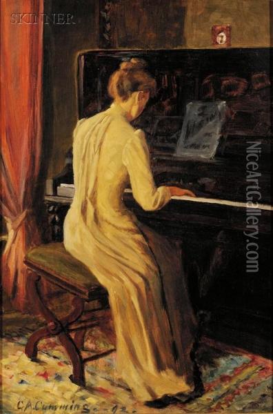 At The Piano Oil Painting - Charles Atherton Cumming