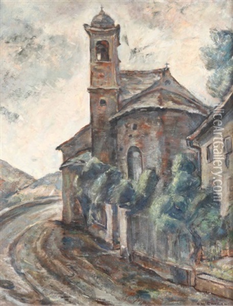 Veduta Di Chiesa Oil Painting - Alfredo Ubaldo Gargani