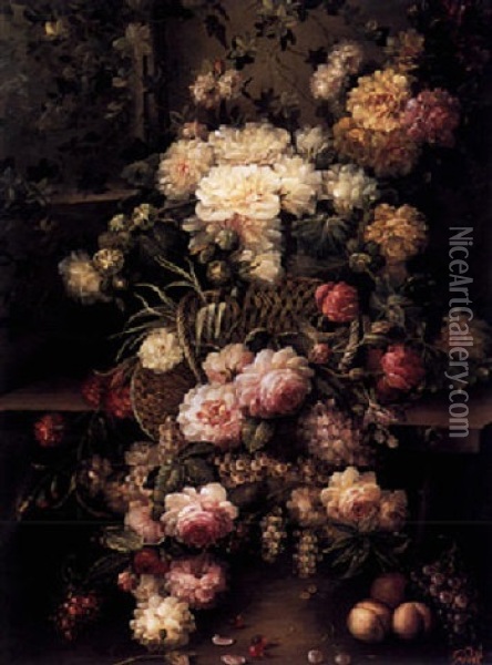 A Still Life Of Flowers Oil Painting - Gottfried Van Pelt