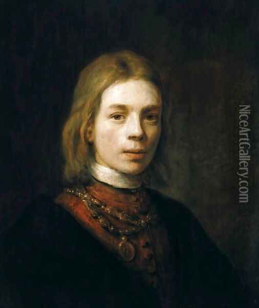 Self Portrait 1645 Oil Painting - Samuel Van Hoogstraten