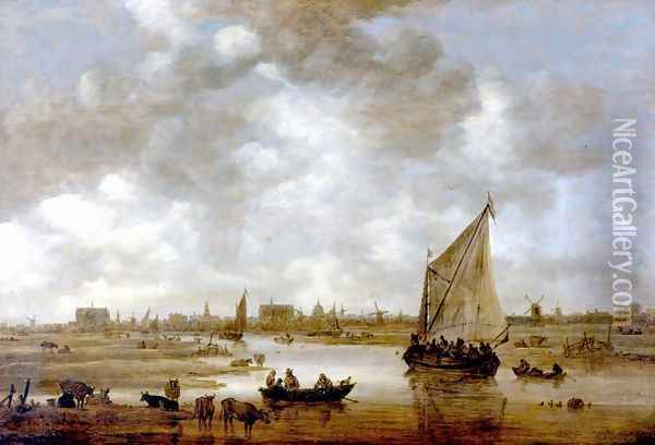 View of Leiden from the Northeast 1650 Oil Painting - Jan van Goyen