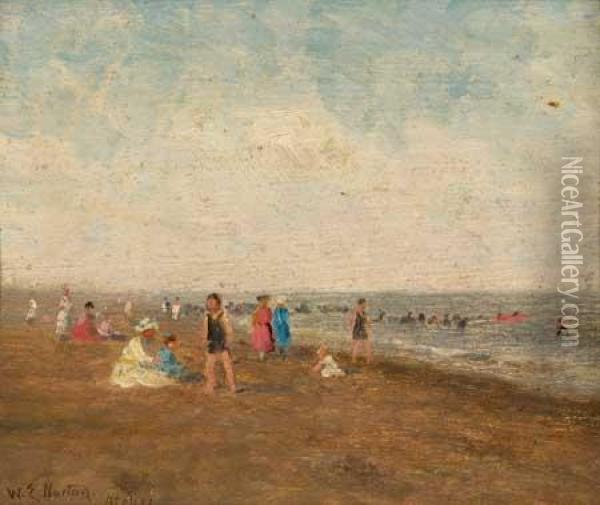 Figures On A Beach Oil Painting - William Edward Norton