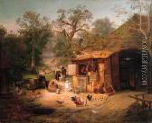 The Arrival Of Grandfather And Grandmother Oil Painting - Anton Dieffenbach