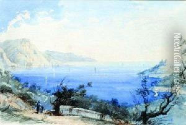 La Baie De Beaulieu -sur - Mer Oil Painting - Emmanuel Costa