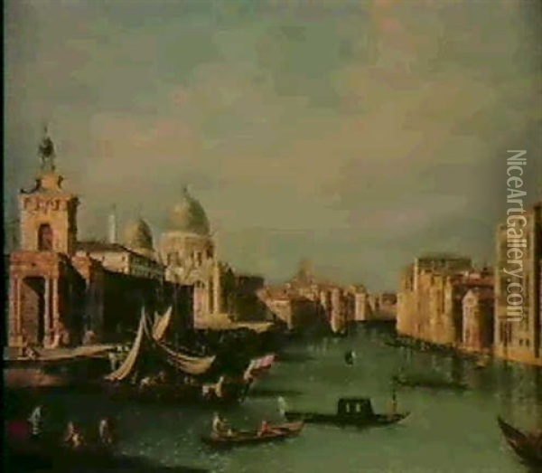 Venice, The Entrance To The Grand Canal Oil Painting - Francesco Albotti