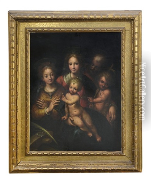 Il Matrimonio Mistico Di Santa Caterina Oil Painting - Denys Calvaert
