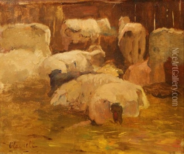Sheep Oil Painting - Ferdinand Oldewelt