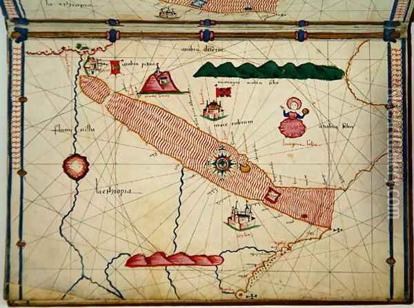Ms Ital 550.0.3.15 fol.6r Map of Egypt, from the Carte Geografiche Oil Painting - Jacopo Russo