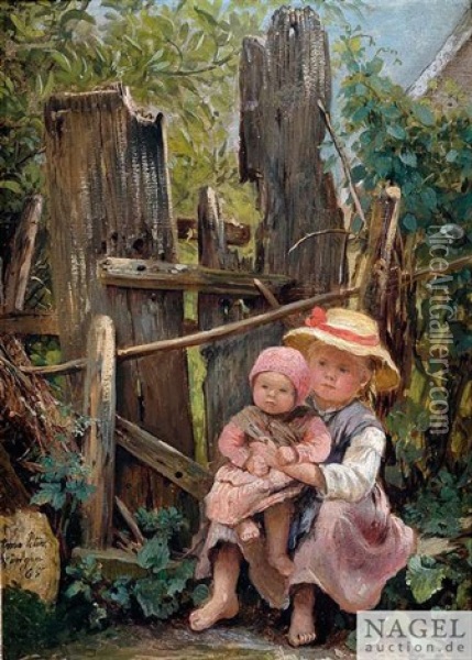 Kinder Im Garten Oil Painting - Anna Peters