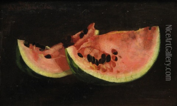 Watermelon Oil Painting - Octav Bancila