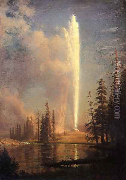 Old Faithful Oil Painting - Albert Bierstadt