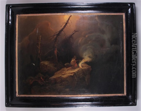 Die Wolfsschlucht Oil Painting - Carl August Reinhardt