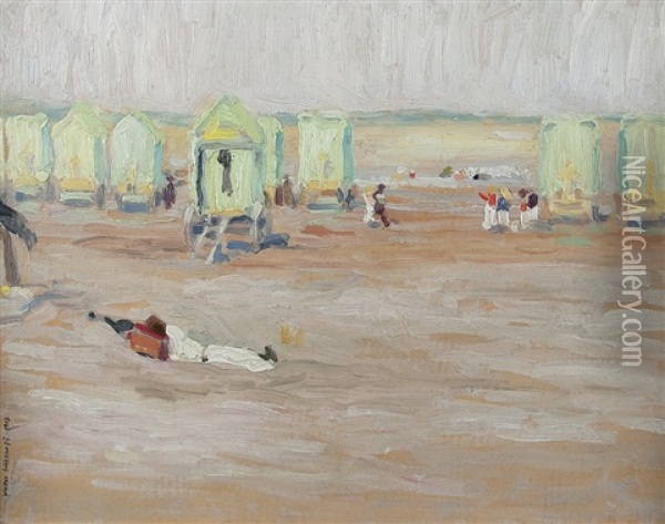Strandbuden Oil Painting - Walter Schoellkopf