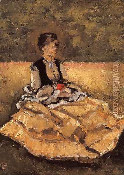 Woman Seated On The Grass Oil Painting - Gustave Caillebotte
