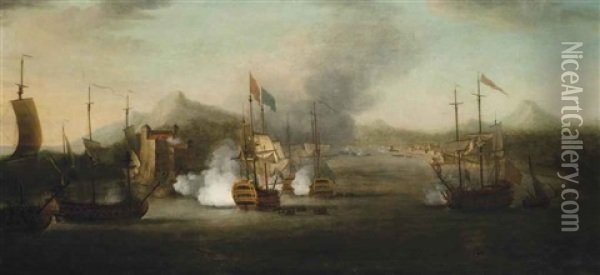 The Capture Of Porto Bello, 21st November 1739 Oil Painting - Richard Paton