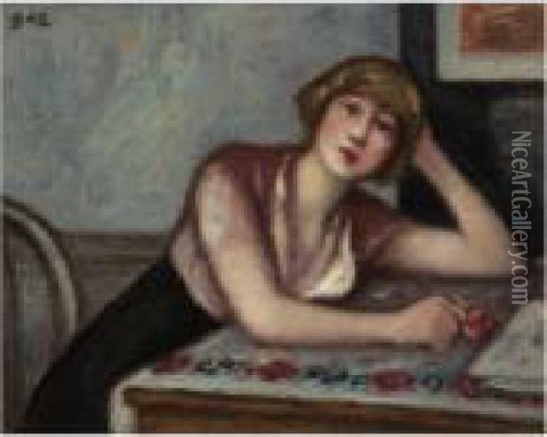 Portrait De Jeune Femme Oil Painting - Georges dEspagnat
