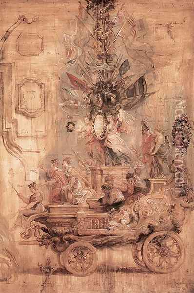 The Triumphal Car of Kallo (sketch) Oil Painting - Peter Paul Rubens