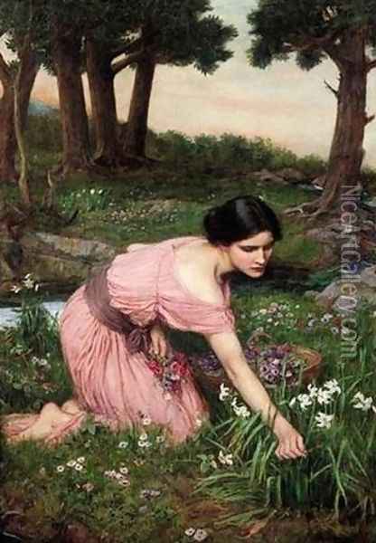 Spring Spreads One Green Lap of Flowers 1910 Oil Painting - John William Waterhouse