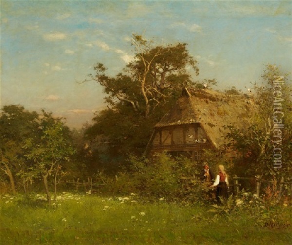View Of Luneburg Heath Oil Painting - Carl August Heinrich Ferdinand Oesterley