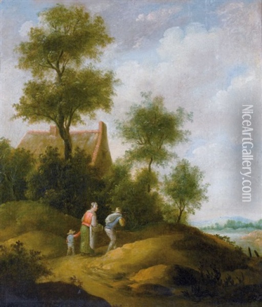 Landschaft Mit Bauernfamilie Oil Painting - Pieter Jansz van Asch