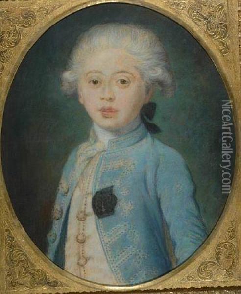 Portrait Of A Boy Said To Be Louis Xv Oil Painting - Joseph Boze