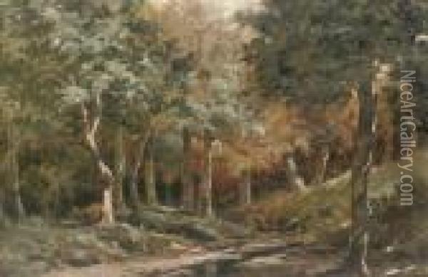 A Walk In The Woods Oil Painting - Vincenzo Giovannini