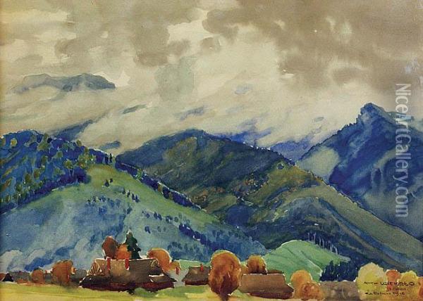 Jesien W Tatrach Oil Painting - Henryk Uziemblo