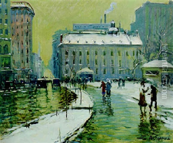 Winter, Boston Oil Painting - Arthur Clifton Goodwin