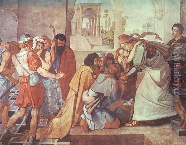 The Recognition of Joseph by his Brothers 1816-17 Oil Painting - Peter von Cornelius