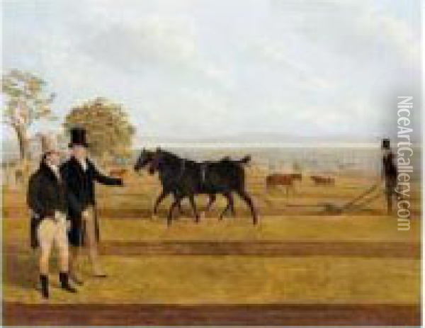 Sir Charles Morgan At The Castelton Ploughing Match Oil Painting - James Flewitt Mullock
