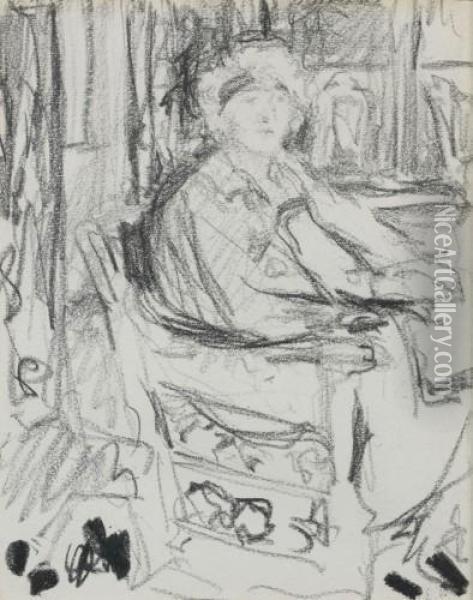 Lucy Hessel Assise Oil Painting - Jean-Edouard Vuillard