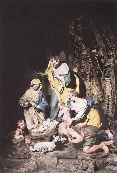 Nativity Oil Painting - Giuseppe Sammartino