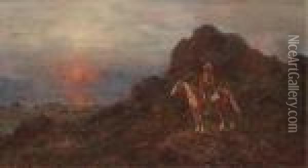 Ambush: Sunset On The Colorado Oil Painting - Henry Raschen