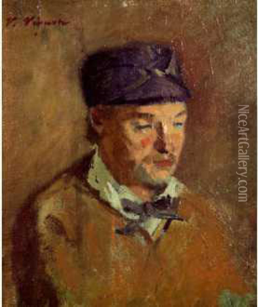 Portrait D'homme A La Casquette Oil Painting - Claude Vignon