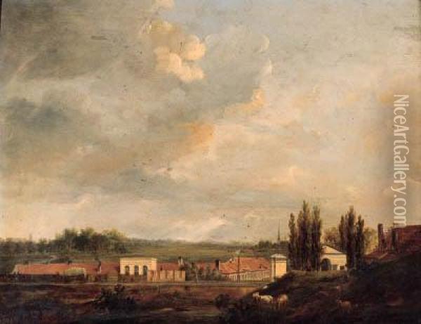 Views Of The Kortrijkse Poort, Ghent Oil Painting - Pierre Francois de Noter