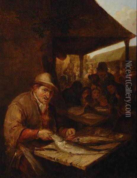 Fish Monger Oil Painting - Adriaen Jansz. Van Ostade