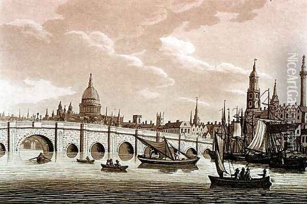 London Bridge Oil Painting - Samuel Ireland