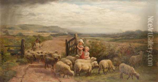 Guarding The Flock Oil Painting - Ebenezer Newman Downard