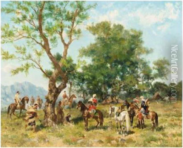 The Encampment Oil Painting - Georges Washington