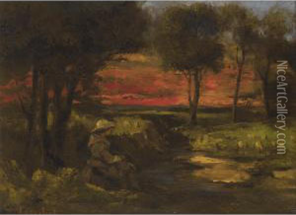La Fileuse Bretonne Oil Painting - Gustave Courbet