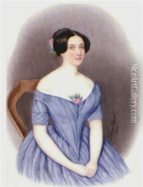 Portrat Der Rosina Leopoldine Johanna Tretter Von Trittfeld Oil Painting - Johann Quast