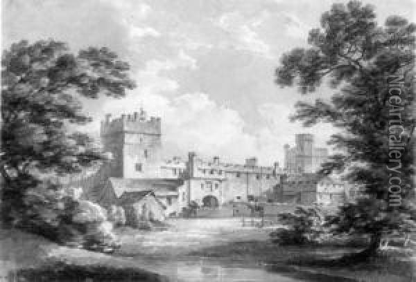 Naworth Castle, Cumberland Oil Painting - Thomas Hearne