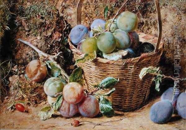 Plums Oil Painting - William Henry Hunt