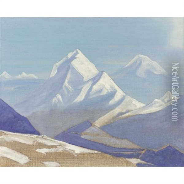 Himalayan Landscape Oil Painting - Nikolai Konstantinovich Roerich