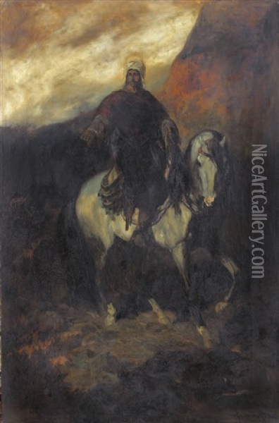Orientale Zu Pferd Oil Painting - Otto Von Faber Du Faur