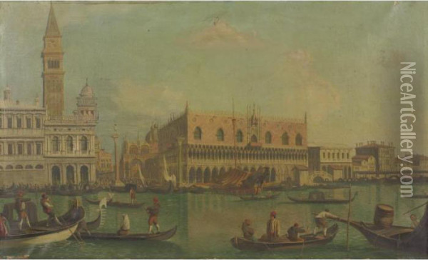 View Of Palazzo Ducale Oil Painting - (Giovanni Antonio Canal) Canaletto