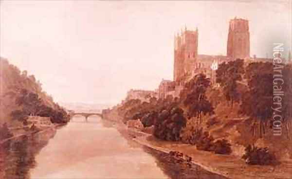 Durham Cathedral Oil Painting - William Daniell RA