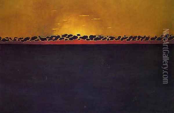 Sunset, Gray-Blue High Tide Oil Painting - Felix Edouard Vallotton