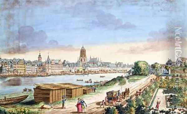View of the Town of Frankfurt facing south Oil Painting - Johann Jacob Koller